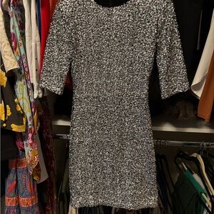 Alice + Olivia Silver Sequin Dress